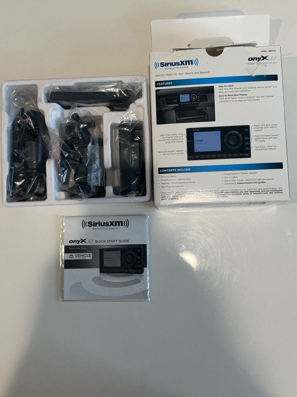 SiriusXM XEZ1V1 Onyx EZ Satellite Radio with Vehicle Kit - Black Brand New